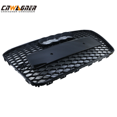CNWAGNER Custom Glossy Black Car Grills Mesh Parachoques delantero Car Grille Mesh Front Car Grille Guard para Audi A5 2013